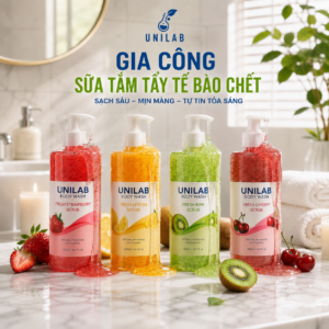 Gia công sữa tắm tẩy tế bào chết