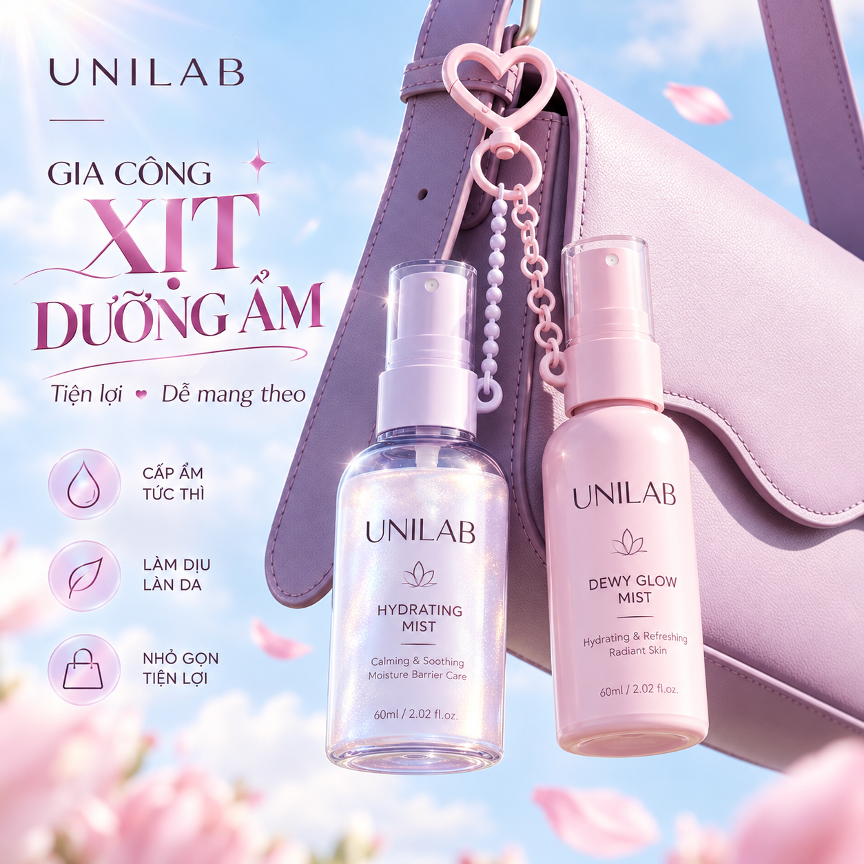 Gia công xịt dưỡng ẩm tức thì